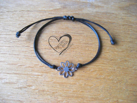 Šňůrkový náramek - květ provázkový šňůrkový jednoduchý s 