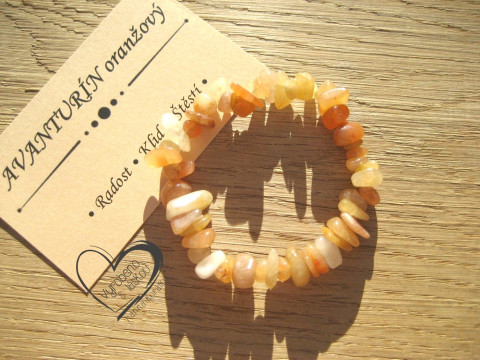 Pružný náramek - Avanturín oranžový náramek minerál gumička zlomky minerální sekaný 