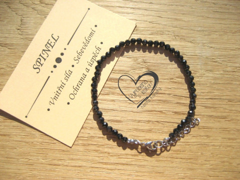 Jemný náramek Spinel 3mm náramek minerál minerální pro alergiky 