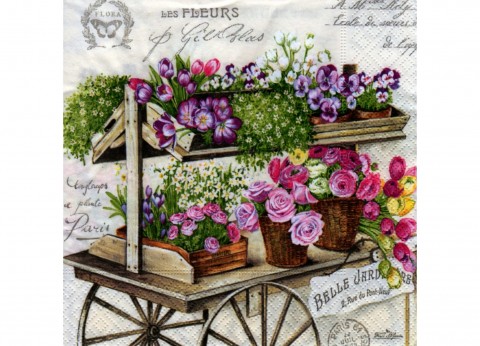 les Fleurs R2S papír dekorace květiny růže obrázek decoupage vintage retro ubrousek ubrousky materiál obrázky ubrousková technika eiffelova věž dekorování polep kamelot pařiž 