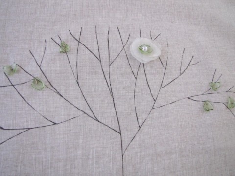 Už... dekorace strom květina bavlna polštáře polštářky bílá přírodní polštář polštářek béžová stromy organza hedvábí jednoduchý peří větve do bytu potah skandinávský styl 