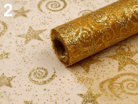 Vánoční organza,cena je za 4.5m vánoční dekorační tyl organza třpytivá glitry 