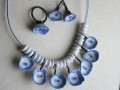 keramický náhrdelník modrotiskový