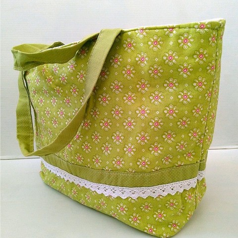 Bavlněná taška taška květy kabela kabelka dámy  