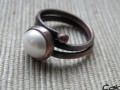 Perlový měděný prsten