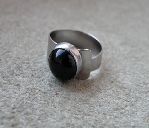 Prsten - nerez + onyx prsten nerez ruční práce 