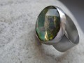 Nerezový prsten - syntetický opál