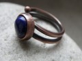 Měděný prsten - lapis-lazuli