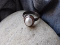 Prsten - velká bílá říční perla