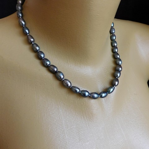 Náhrdelník s tmavými perlami-AKCE náhrdelník tmavá mořská perla 