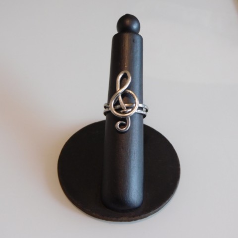 Nerezový prsten - houslový klíč prsten nerezový leštěný ruční práce 