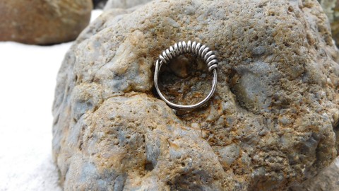 Nerezový prstýnek - zajímavý prsten nerezový leštěný ruční práce 