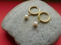 Nerezové kruhy s perlou zlaté