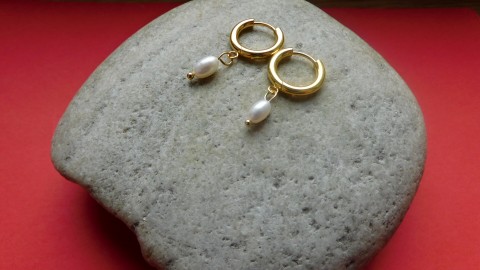 Nerezové kruhy zlaté menší nerez nerezové zlaté kruhy perla pravá 