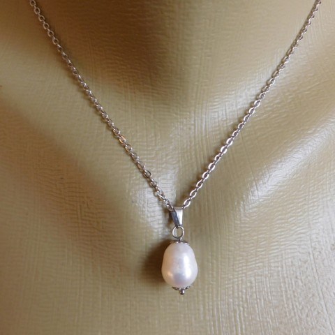 Náhrdelník - Krása bílé perly náhrdelník bílá říční perla 