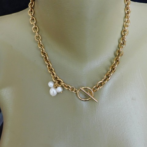 Náhrdelník s perličkami náhrdelník zlatá bílé perly pozlacená 