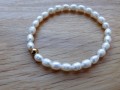 Náramek z pravých bílých perlíček