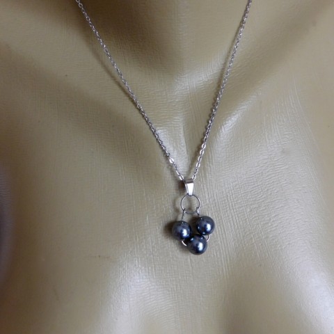 Náhrdelník - Krása tmavých perlí náhrdelník nerez perly tmavé 