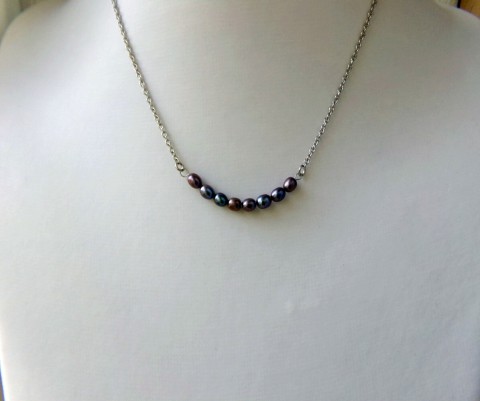 Náhrdelník - Krása tmavých perliček náhrdelník nerez tmavé perličky 