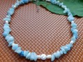 Náhrdelník modrý s perličkami