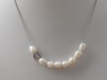 Náhrdelník- bílé perly, srdce