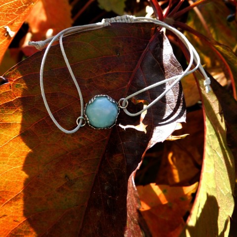 Náramek-Larimar v nerezu náramek nerez nerezový larimar kabbalah 