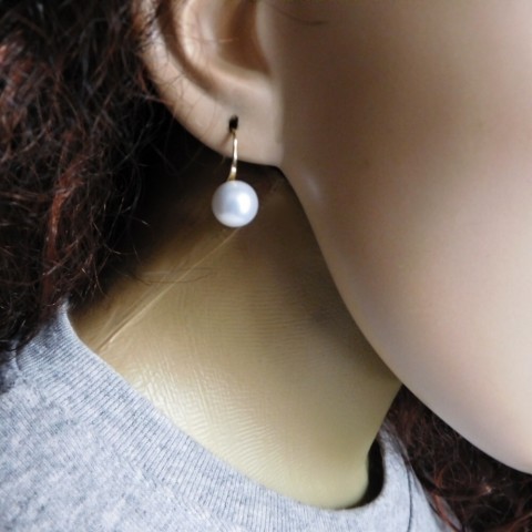 Naušnice-Perlové - nerez pozlacená kámen bílé osteofix naušnice kultivované perly 