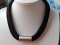 Náhrdelník černý s nerezem