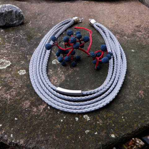 Náhrdelník šedý lankový náhrdelník nerez šedé lanko 