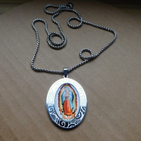 Náhrdelník nerez-panna Marie náhrdelník medailonek oválný panna marie 