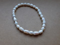Náramek-bílé říční perličky