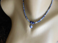 Náhrdelník - sodalit, lapis, nerez