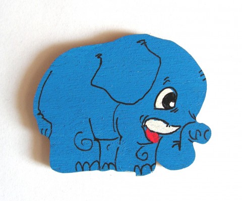 Magnetka - Slon dřevo zvíře děti dětské slon afrika indie chobot magnet ručně malované ruční malba 