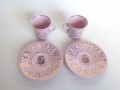 Mokka souprava, růžový porcelán