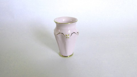 Vázička, růžový porcelán, retro, barevné retro růžový porcelán vázička miniatura sběratelství zlacené 