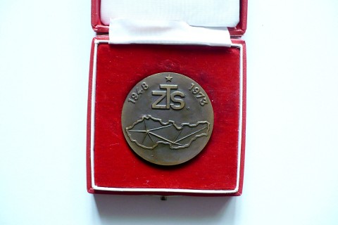 Medaile, Za zásluhy, 25 let ZTS retro mosaz bronz telefon medaile odznak starožitnost vyznamenání etuje spoje nepoškozená zásluhy telefonní plaketa 
