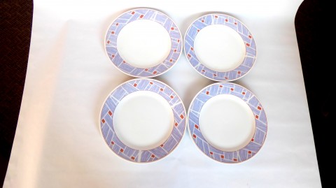 Dezertní talířky, 4ks, za vše,retro talíř čaj prostírání byt stolování káva retro dům porcelán chata chalupa domácnost talířek dezertní sběratelství starožitnost sběratel 