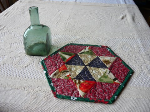 Vánoční patchwork prostírání středový ubrus 