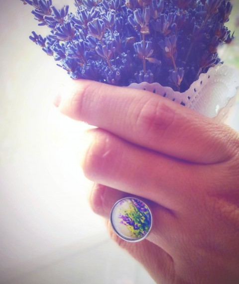 prstýnek S vůní levandule dárek prsten vánoce levandule fialová vůně letní provence ruka léto kytice prstýnek provance levandulový voňavý 