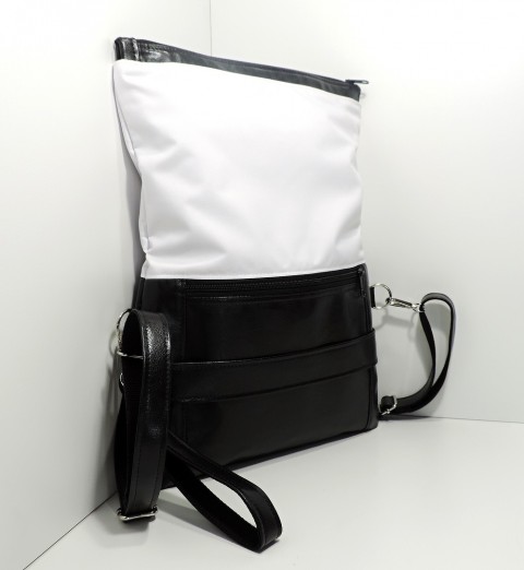 Batoh - Slim Black & White kabelka handmade psaníčko crossbody dámsky batoh ručná práca 