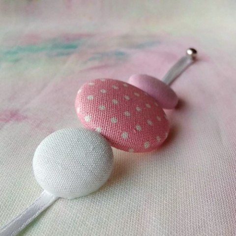 Butonkový náramek Růžový s puntíkem náramek náušnice růžová letní láska puntík buton magnet alergie buttonky sladká 