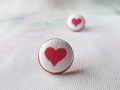 Náušnice buttonkové Červené srdce