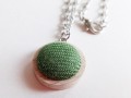 Buttonkový náhrdelník Zelený