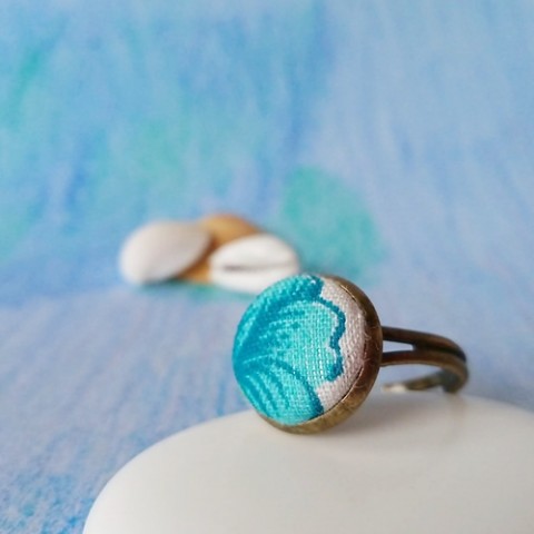 Prstýnek Pro mořskou vílu moře prsten modrá holčičí bavlna bílá láska nebe valentýn prstýnek sladký starobronz love buton na prst mráčky 