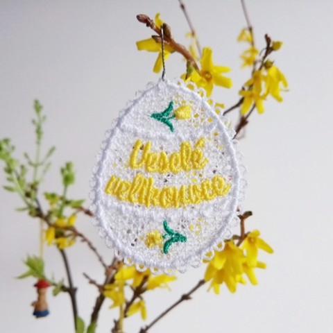 Vejce Veselé velikonoce dekorace květina jarní velikonoce ozdoba kytička kytka krajka velikonoční vejce kraslice vajíčko sváteční svátky jara 