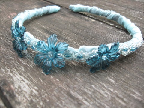 Ledově modrý květ vlasů vlasy ozdoby čelenka stuhy čelenky čalenka čalenky 
