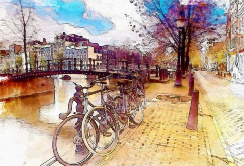 Obraz Bicycles bicycles vodovomalba 