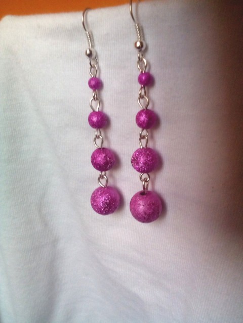 Třpytivé fialové perly dlouhé náušnice perly perlové vi 
