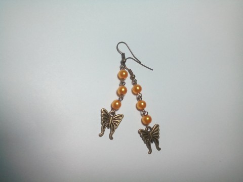 Bronzový motýlek s oranžovou motýl motýlek motýlci motýlkové  