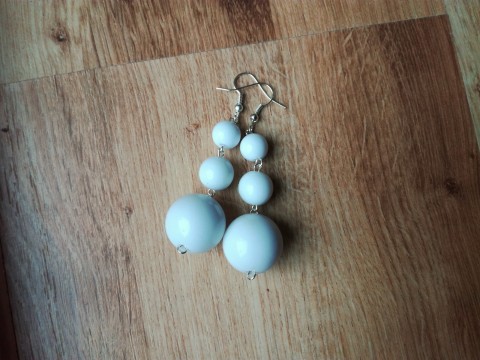 Bílé perly - Náušnice pruhy pruhované 